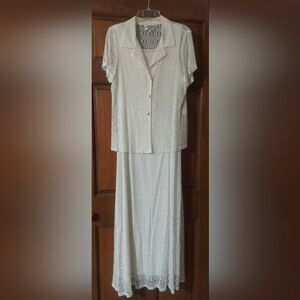Harlow Cream Lace Skirt Set Size 14